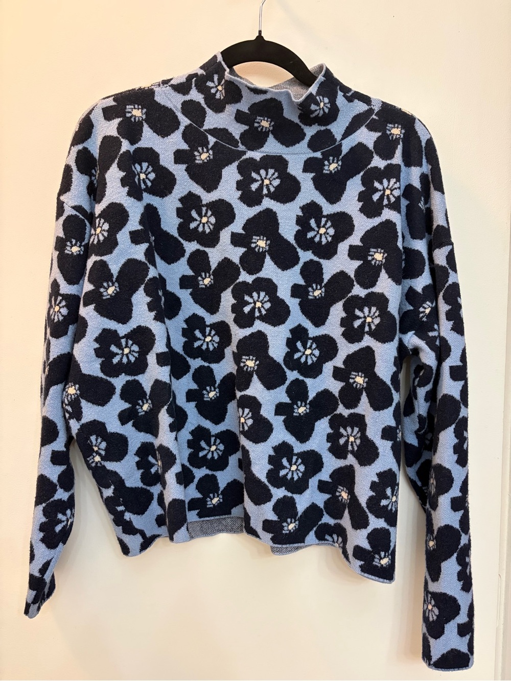 Anthropologie Floral Mockneck Sweater